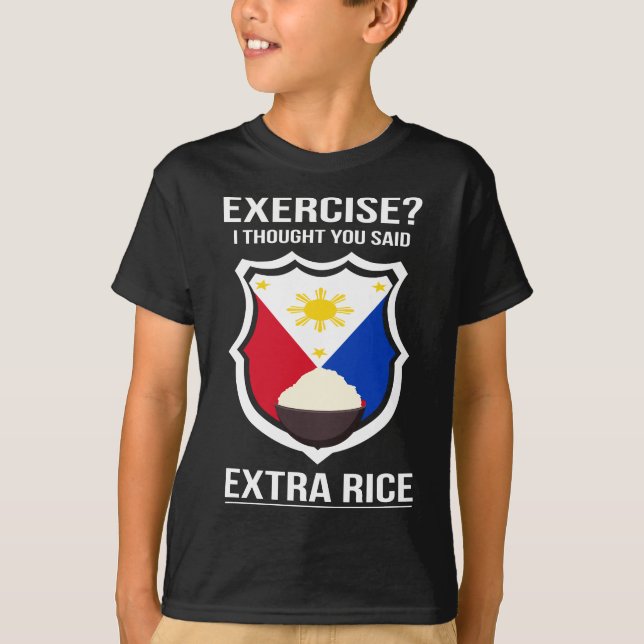 Camiseta Funny Filipina Filipina Comida Rice Filipinas (Frente)