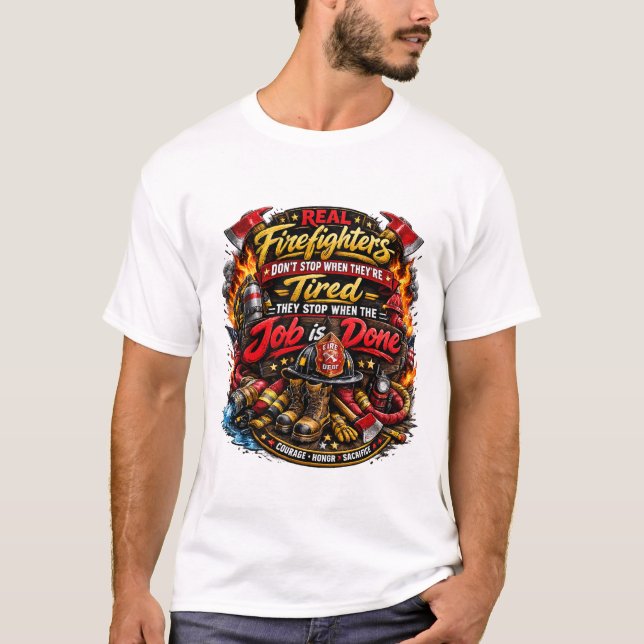 Camiseta Funny Firefighter Quote T-Shirt Design (Frente)