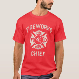Camiseta Funny FIREWORKS CHEFE Bombeiro America Boné