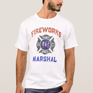 Camiseta Funny FIREWORTS MARSHAL Fireglass America Fire C