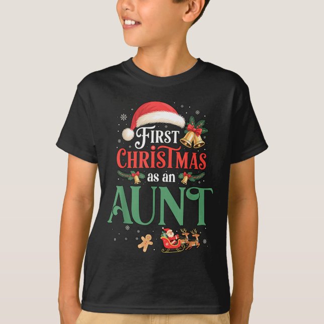 Camiseta Funny First Christmas As An Aunt Matching Family X (Frente)