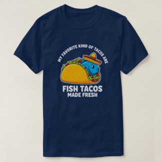 Camiseta Funny Fish Taco Sombrero Fresh Food Lover Design