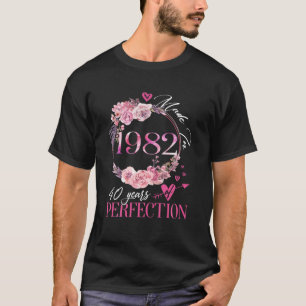 Camiseta Funny Floral 1982 Vintage, 40 Anos De Idade, 40º N