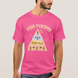 Camiseta Funny Food Pyramid Red Wine and Cheese Lover gift