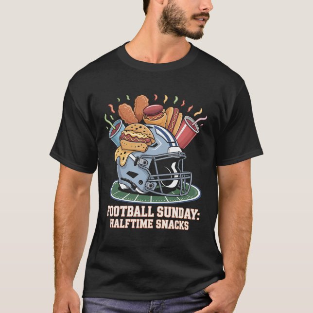 Camiseta Funny Football Sunday Halftime Snacks Shirt Game D (Frente)