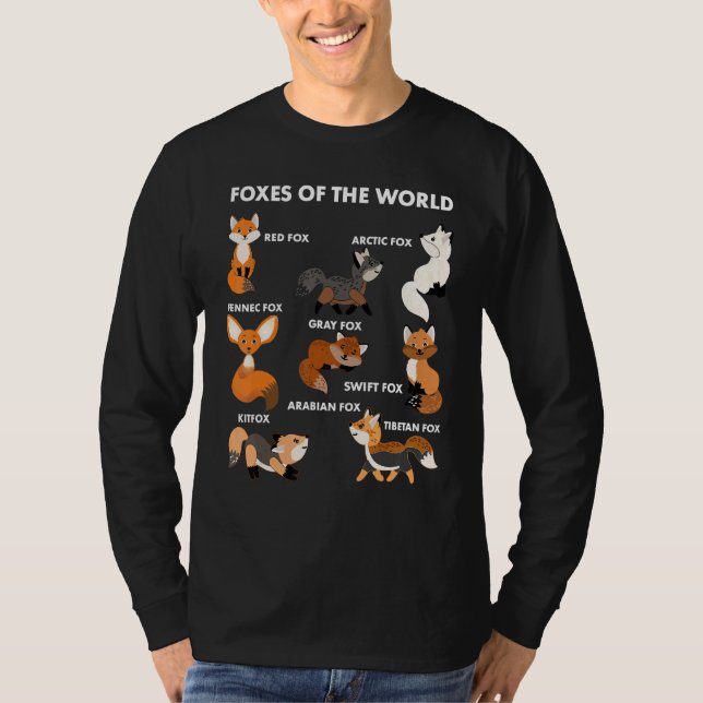 Camiseta Funny Foxes Of The World Shirt Foxes Lovers Gifts  (Frente)