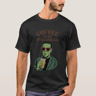 Camiseta Funny Frankenstein Monster Lover Coffee is My Love