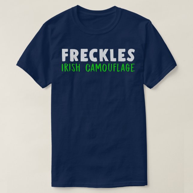 Camiseta Funny Freckles Irish Camouve Redhead Ginger Piadas (Frente do Design)