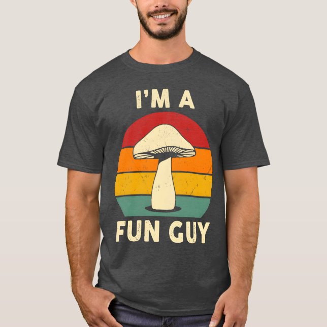 Camiseta Funny Fun Guy Vegetarian Mushrooms Humour Food vin (Frente)