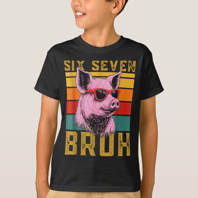 Camiseta Funny G 67 6 7 Six Seven Meme Animal Retro Design  (Frente)
