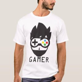 Camiseta Funny Gamer Face with Joystick Eyes Gaming Tee Fun