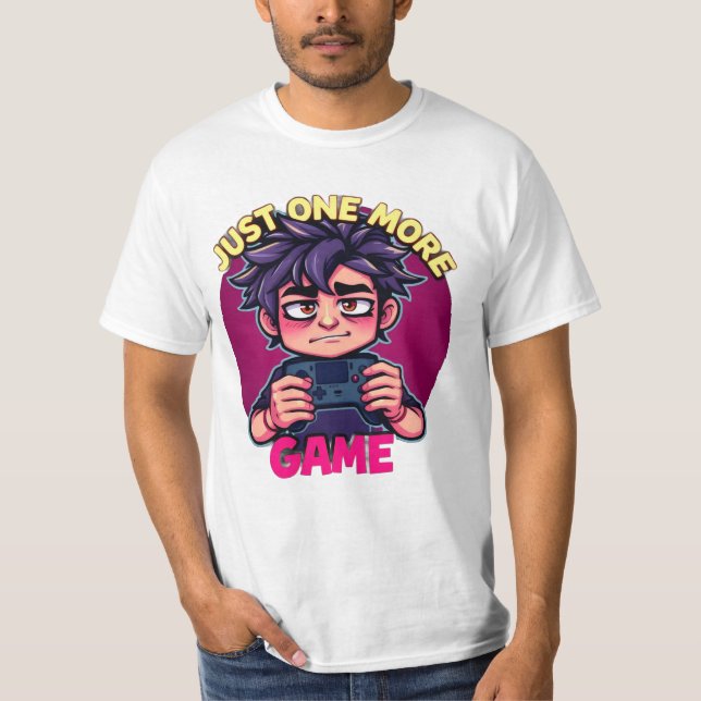 Camiseta Funny Gamer T-Shirt Just One More Game Gaming Humo (Frente)