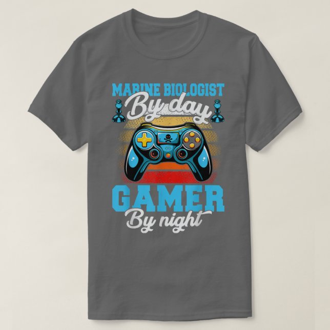 Camiseta Funny Gaming Future Marine Biologist By Day Gamer  (Frente do Design)