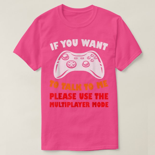 Camiseta Funny Gaming Multiplayer Mode Video Game  (Frente do Design)