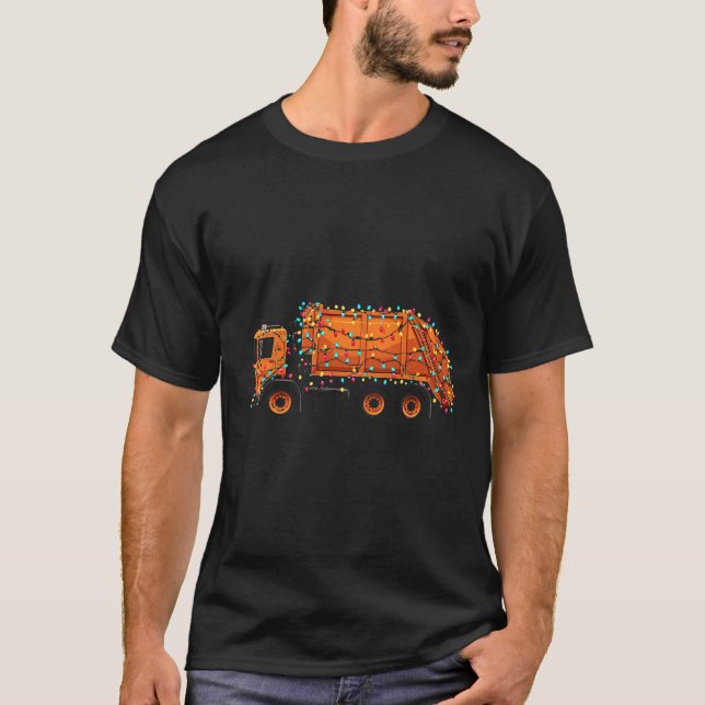 Camiseta Funny Garbage Truck Christmas Graphics Lights Love (Frente)