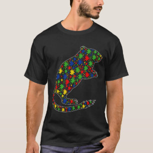 Camiseta Funny Gerbil Animal Quebra-cabeça Peças Autismo Aw