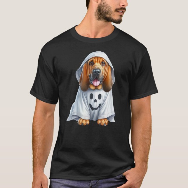 Camiseta Funny Ghost Bloodhound Dog Lover Halloween Costume (Frente)