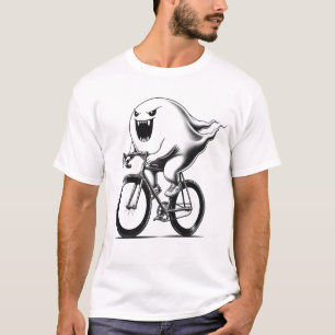 Camiseta Funny Ghost Boo Andando de Bicicleta Bicicleta Bic