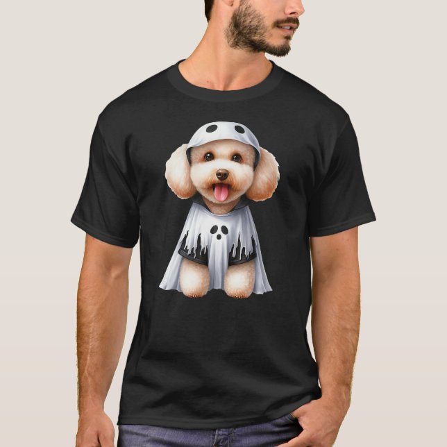 Camiseta Funny Ghost Poodle Dog Lover Halloween Costume (Frente)