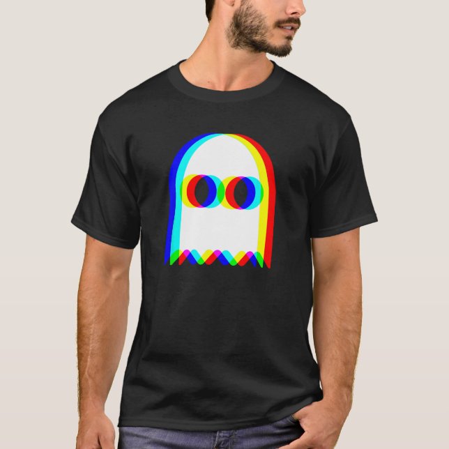 Camiseta Funny Ghost Trippy Vaporwave Halloween Techno Rave (Frente)
