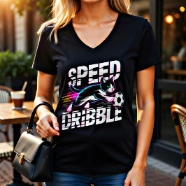 Camiseta  Funny Gift for Soccer & Cat Lovers