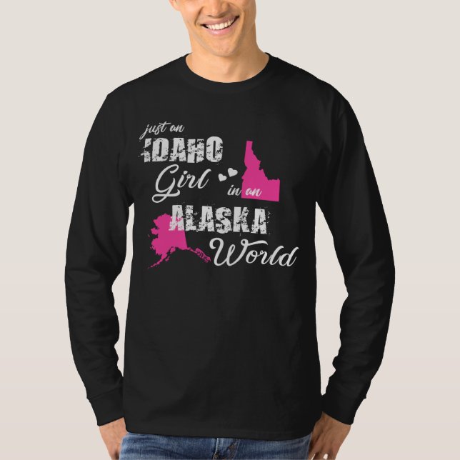 Camiseta Funny Gifts Idaho Shirts Just an Idaho girl in an  (Frente)