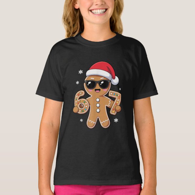 Camiseta Funny Gingerbread 67 Cookies Christmas Xmas Meme (Frente)