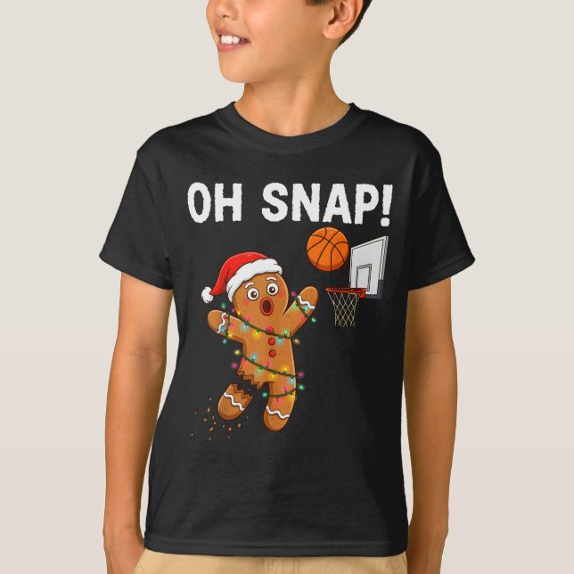 Camiseta Funny Gingerbread Basketball Christmas Santa Cooki (Frente)