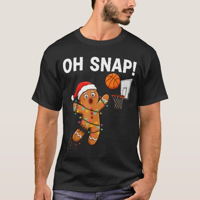 Camiseta Funny Gingerbread Basketball Christmas Santa Cooki (Frente)