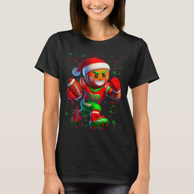 Camiseta Funny Gingerbread Football Snowflake Christmas Xma (Frente)