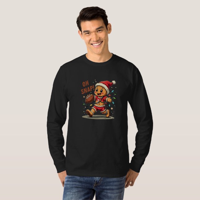 Camiseta Funny Gingerbread Football Xmas (Frente Completa)