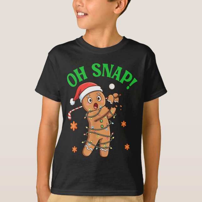 Camiseta Funny Gingerbread Golf Christmas Cookie Oh Snap Sa (Frente)