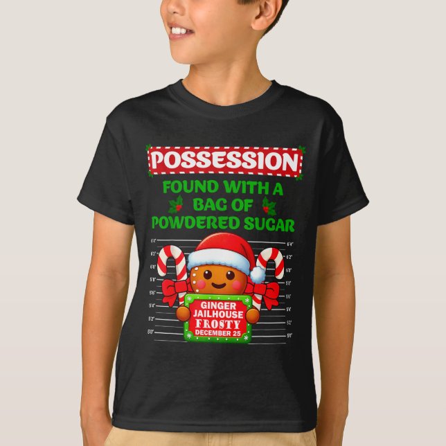 Camiseta Funny Gingerbread Inmate Christmas Matching Family (Frente)