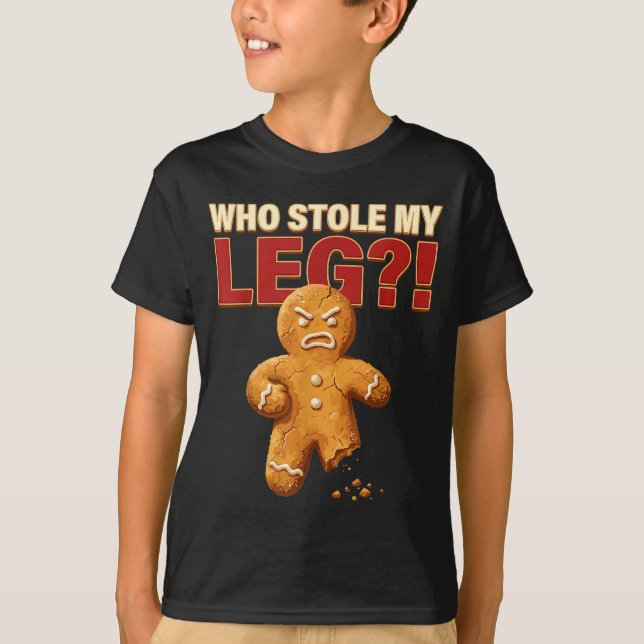 Camiseta Funny Gingerbread Pun Cookies Who Stole My Leg Coo (Frente)