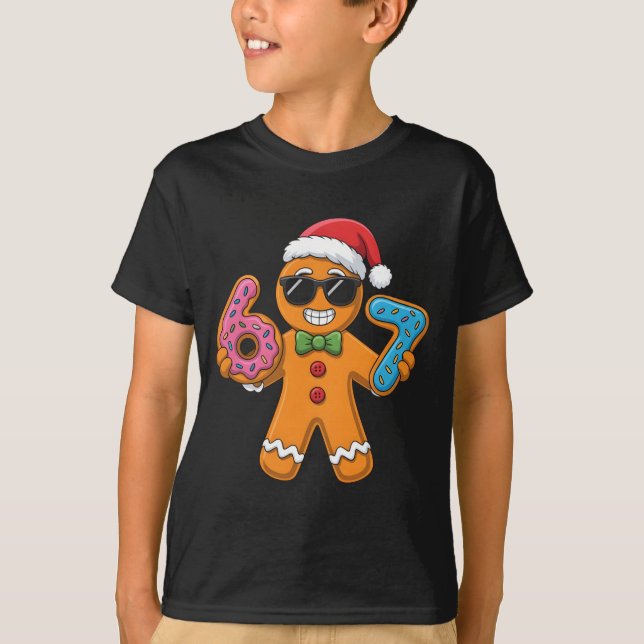 Camiseta Funny Gingerbread Six Seven 67 Ice Cream Christmas (Frente)