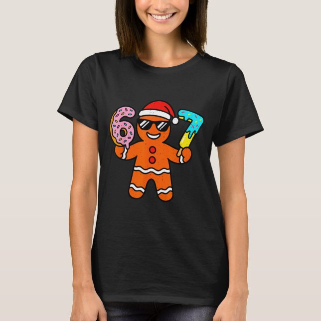 Camiseta Funny Gingerbread Six Seven 67 Ice Cream Drip Chri (Frente)