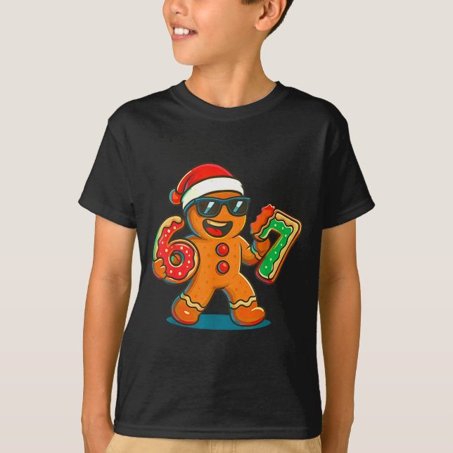 Camiseta Funny Gingerbread Six Seven 67 Ice Cream Drip Chri (Frente)