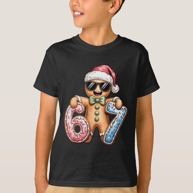 Camiseta Funny Gingerbread Six Seven 67 Ice Cream Drip Chri (Frente)