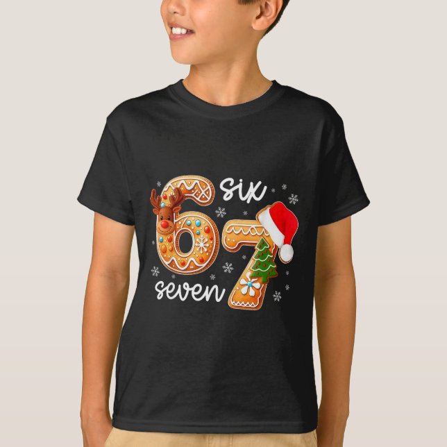Camiseta Funny Gingerbread Six Seven 67 Ice Cream Drip Chri (Frente)