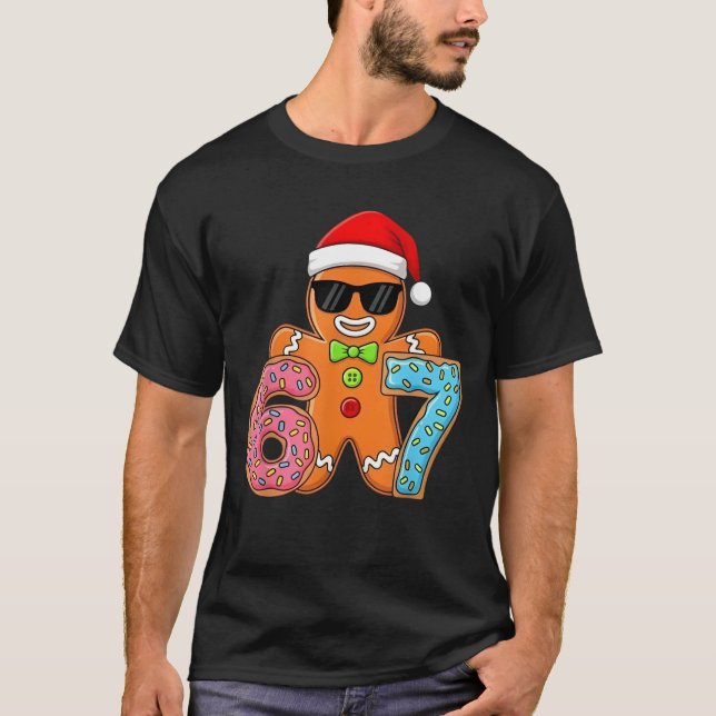 Camiseta Funny Gingerbread Six Seven 67 Ice Cream Drip Chri (Frente)