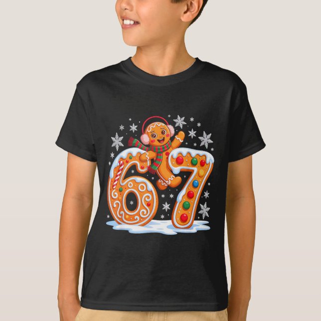 Camiseta Funny Gingerbread Six Seven 67 Ice Cream Drip Chri (Frente)