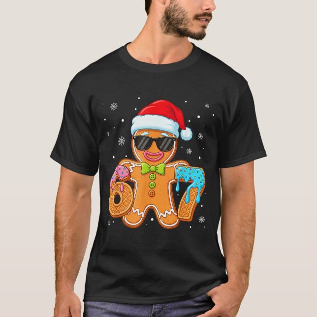 Camiseta Funny Gingerbread Six Seven 67 Ice Cream Drip Chri (Frente)