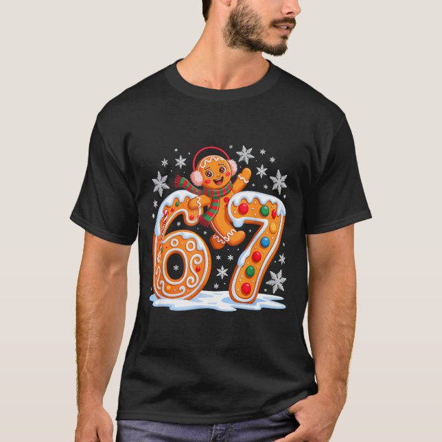 Camiseta Funny Gingerbread Six Seven 67 Ice Cream Drip Chri (Frente)