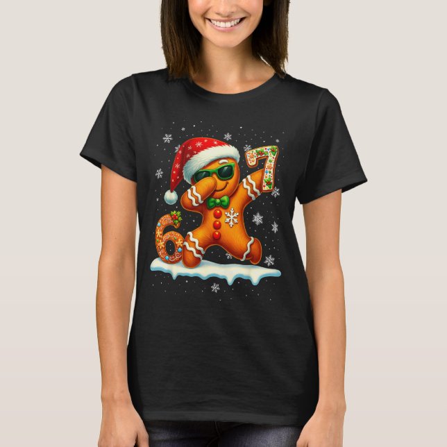 Camiseta Funny Gingerbread Six Seven 67 Ice Cream Drip Chri (Frente)
