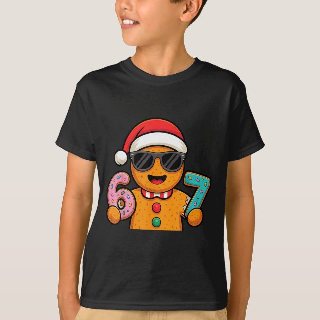 Camiseta Funny Gingerbread Six Seven 67 Ice Cream Drip Chri (Frente)