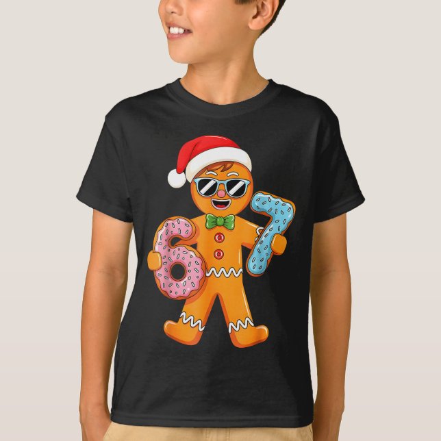 Camiseta Funny Gingerbread Six Seven 67 Ice Cream Drip Chri (Frente)