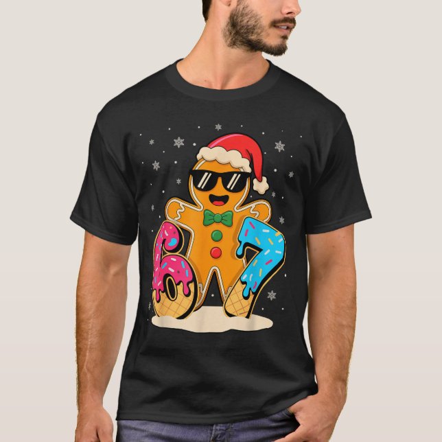 Camiseta Funny Gingerbread Six Seven 67 Ice Cream Drip Chri (Frente)