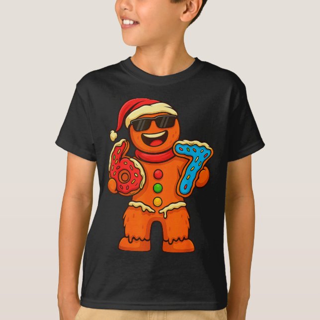 Camiseta Funny Gingerbread Six Seven 67 Ice Cream Drip Chri (Frente)
