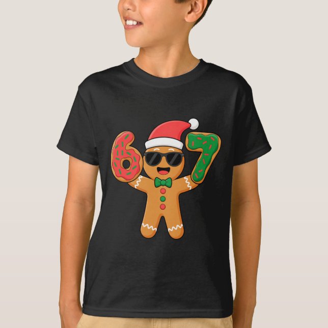Camiseta Funny Gingerbread Six Seven 67 Ice Cream Drip Chri (Frente)