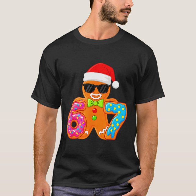 Camiseta Funny Gingerbread Six Seven 67 Ice Cream Drip Chri (Frente)
